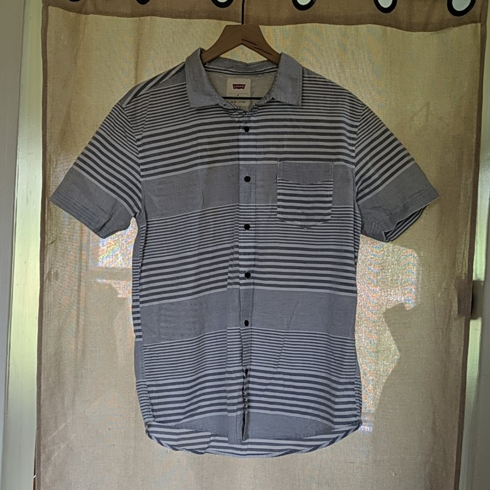 Grey and white striped levi's button down